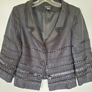 ETCETERA Black Linen Blazer, Sz 6